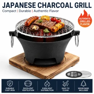 Mini Cast Iron grill w/ Stainless Steel Grill