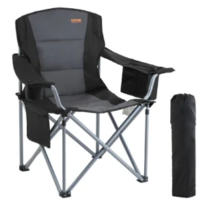 Camp Folding Chair, Padded Arm, Side Pockets